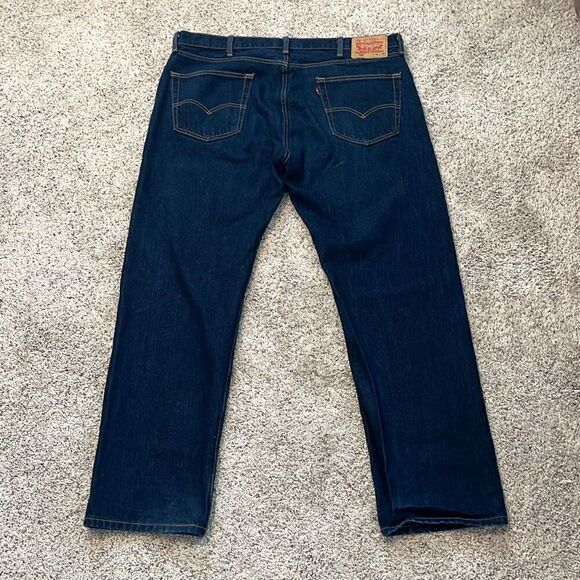 Levi’s 505 Regular Fit Dark Denim Jeans 40x32 - Picture 3 of 7